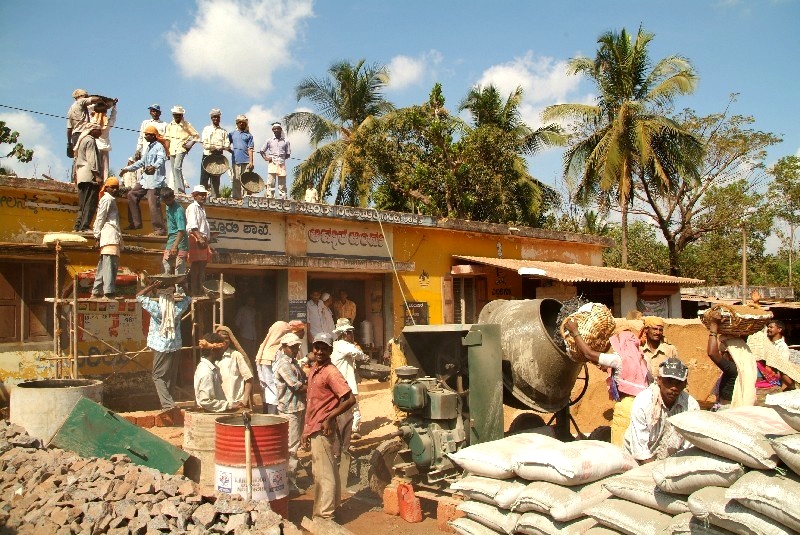 Karnataka, Indien: Baustellenleben